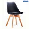 Ghế Eames mặt đệm chân gỗ J5 màu đen
