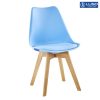 Ghế Eames mặt đệm chân gỗ J5 màu xanh